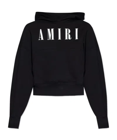 Amiri Logo-print Cotton Hoodie In Black