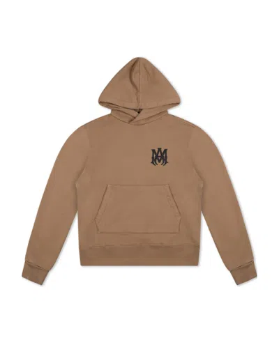 Amiri Logo-print Cotton Hoodie In Brown