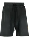 Amiri Logo-print Cotton Shorts In Schwarz