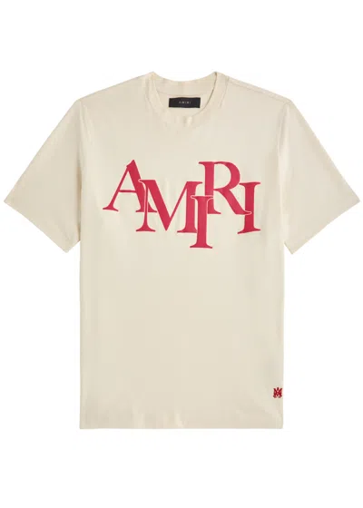 Amiri Logo-print Cotton T-shirt In Neutral