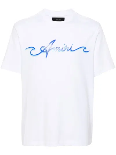Amiri Logo-print Cotton T-shirt In White