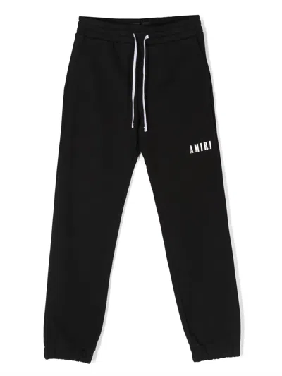 Amiri Kids' Logo-print Cotton Track Pants In Black