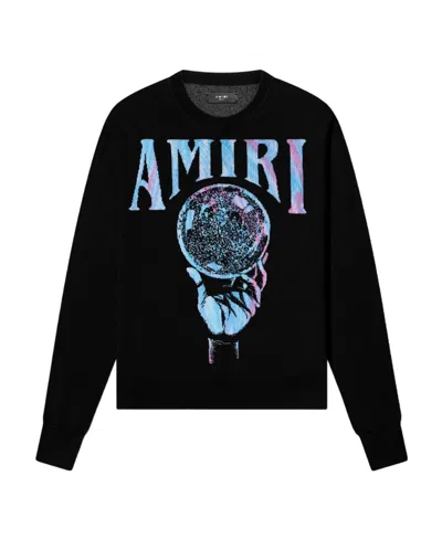 Amiri Logo-print Crew Neck Jumper In Black