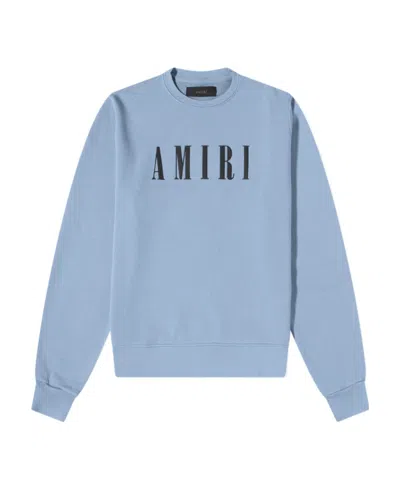 Amiri Logo-print Crew Neck Sweatshirt In Blue