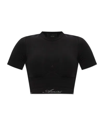 AMIRI AMIRI CREWNECK CROPPED T-SHIRT