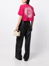 Amiri Logo-print Cropped T-shirt In Pink