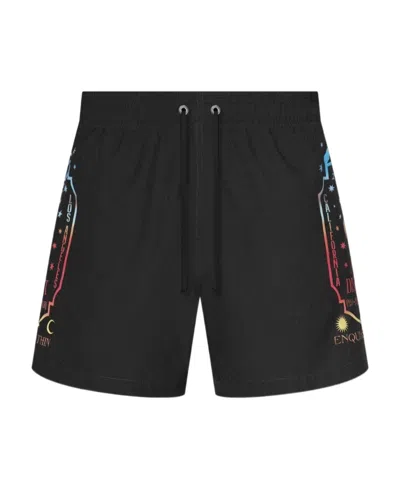 Amiri Logo-print Drawstring Swim Shorts In Black