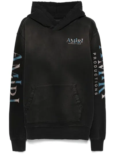 Amiri Theatre Masks Cotton Jersey Hoodie In Black