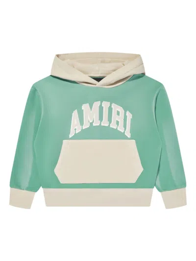 Amiri Kids' Logo-print Hoodie In Blue