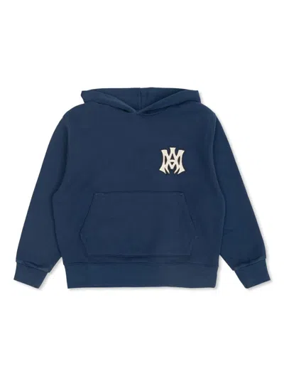 Amiri Kids' Logo-print Hoodie In Blue