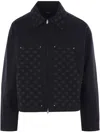 Amiri Buttoned Long Sleeve Jacket With Patterned Collar In Black