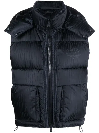 Amiri Logo-print Padded Gilet In Black