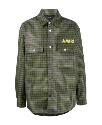 Amiri Logo-print Shirt Jacket In Green