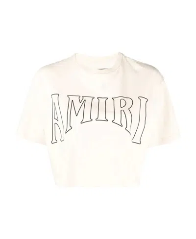 Amiri Logo-print Short-sleeved T-shirt In White