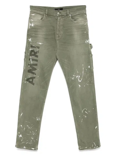 AMIRI LOGO-PRINT STRETCH-COTTON JEANS