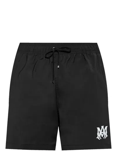 Amiri Logo Nylon Swim Shorts In Black