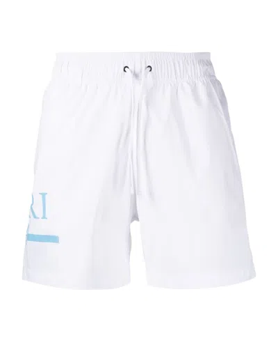 Amiri Logo-print Swim Shorts In White
