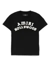 Amiri Hollywood Crew Neck Text Print Top In Black
