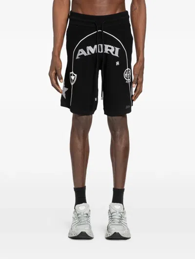 Amiri Logo-print Track Shorts In Black