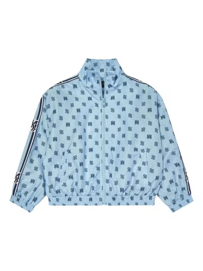 Amiri Kids' Logo-print Windbreaker Jacket In Blue