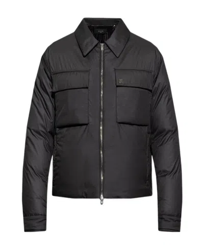 Amiri Logo-print Zip-up Shirt Jacket In Black