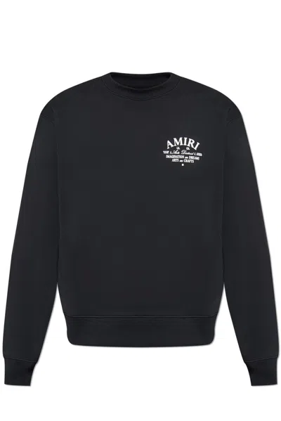 Amiri Logo Printed Crewneck Sweatshirt In Black