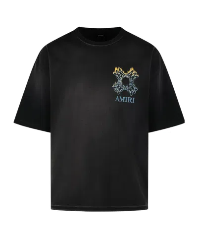 Amiri Logo-printed Crewneck T-shirt In Black