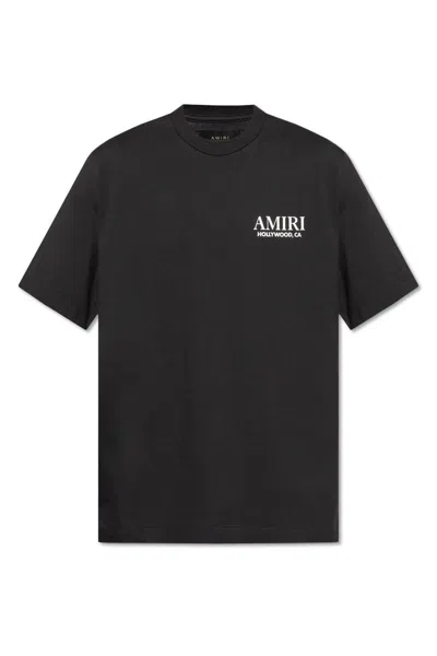 Amiri Logo Printed Crewneck T-shirt In Black