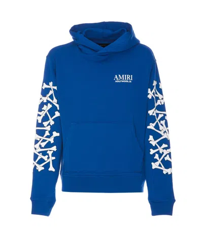 Amiri Logo Printed Hoodie In Blue