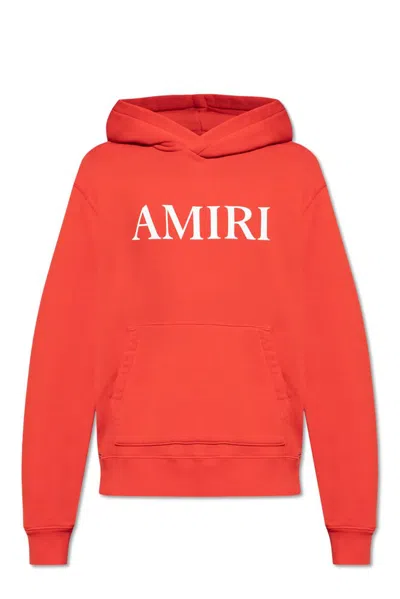 Amiri Logo Printed Hoodie In Red