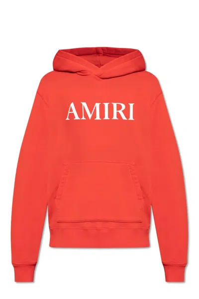 Amiri Logo-print Cotton Hoodie In Red