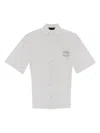 Amiri Convertible-collar Logo-print Silk-twill Shirt In White