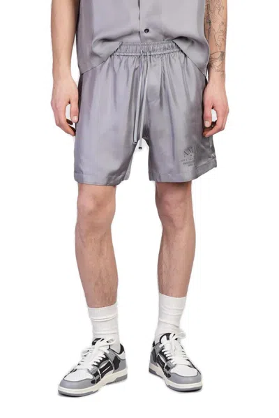 Amiri Shorts In Grey Silk