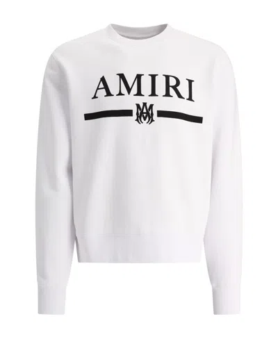 Amiri Logo Round-neck Sweater In White