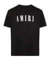 Amiri Black Crewneck T-shirt With Logo Lettering Print On The Front In Cotton Man In Black