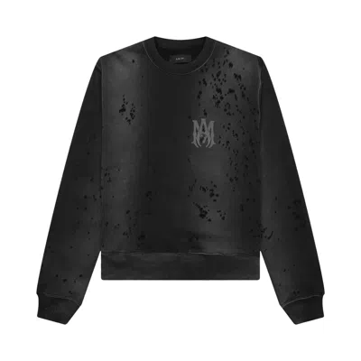 Pre-owned Amiri Logo Shotgun Crewneck 'faded Black' | Men's Size L