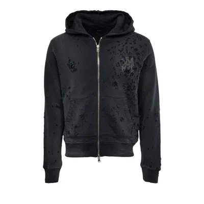 Pre-owned Amiri Logo Shotgun Zip Hoodie 'faded Black' | Men's Size Xs