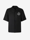 Amiri 'starbus' Black Silk Shirt In Logo Print On Front And Back