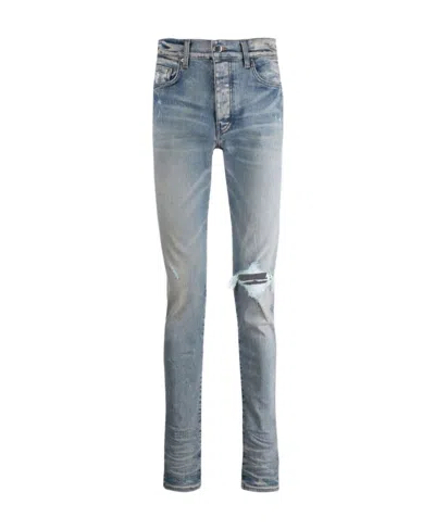 Amiri Logo Skinny Jeans In Blue