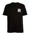 Amiri Jazz Wolf Black Crewneck T-shirt With Logo Lettering On The Front And Maxi Print On The Rear In Cott In Black