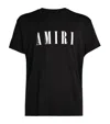 Amiri Black Crewneck T-shirt With Logo Lettering Print On The Front In Cotton Man In Black