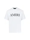 Amiri Oversized White T-shirt With Contrasting Logo Print In Cotton Man In White
