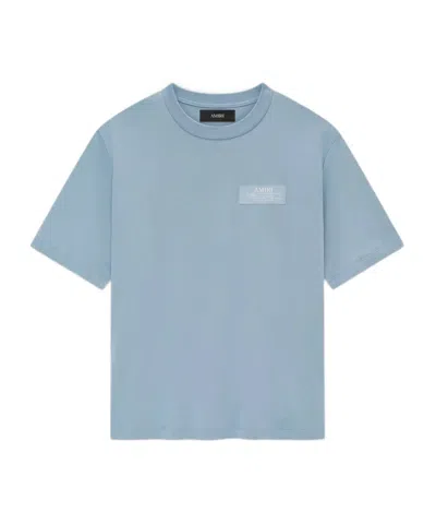 Amiri Logo-tag Cotton T-shirt In Blue
