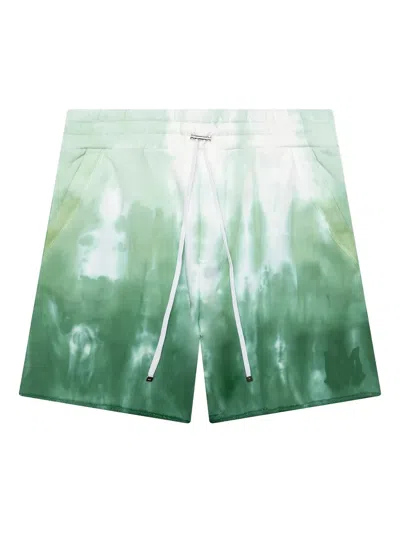 Amiri Logo Tie-dye Shorts In Green