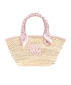 Amiri Micro Tote Bag Crafted From Natural Materials In Neutral