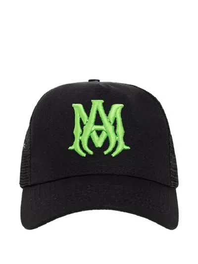 Amiri Logo Trucker Cap Hat In Black