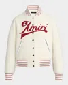 Amiri Logo Varsity Jacket In Alabaster