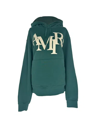 Pre-owned Amiri Logo-appliqué Hoodie In Green