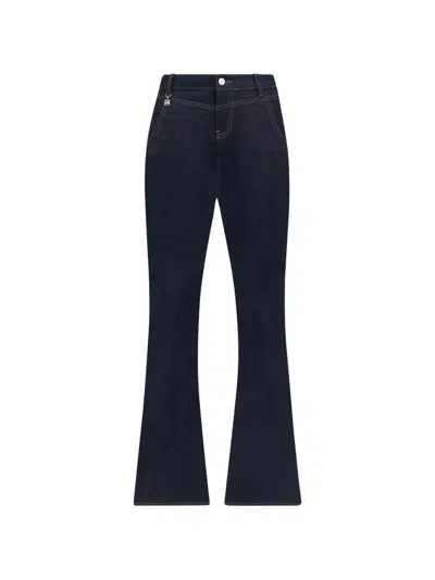 Amiri Logo-charm Bootcut Jeans In Blue