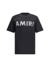 Amiri Black Cotton T-shirt With Bold Logo Statement In Black